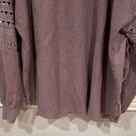 Free People Taupe Crochet Knit Sweater - Picture 8 of 8